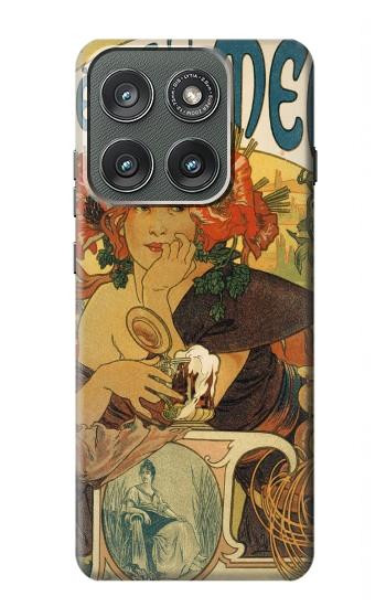 S2740 Alphonse Mucha De La Muse Bieres Etui Coque Housse pour Motorola Edge (2025)