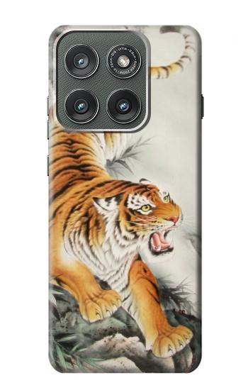 S2751 Tigre Peinture Pinceau chinois Etui Coque Housse pour Motorola Edge (2025)