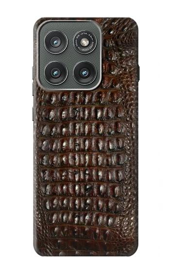 S2850 Imprimé alligator marron Peau graphique Etui Coque Housse pour Motorola Edge (2025)