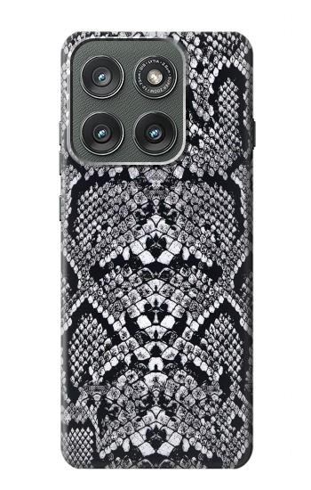 S2855 Blanc Rattle Serpent Imprimé graphique Peau Etui Coque Housse pour Motorola Edge (2025)