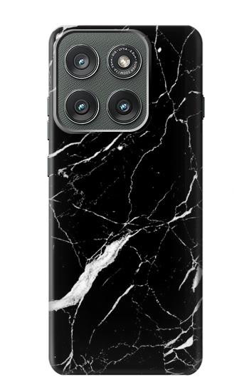 S2895 Noir Marbre imprimé graphique Etui Coque Housse pour Motorola Edge (2025)