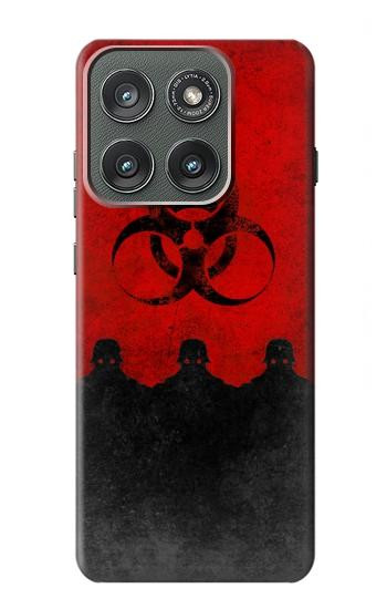 S2917 Biohazards Virus Alert Rouge Etui Coque Housse pour Motorola Edge (2025)