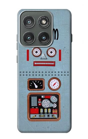 S3040 Retro Robot Jouet Etui Coque Housse pour Motorola Edge (2025)