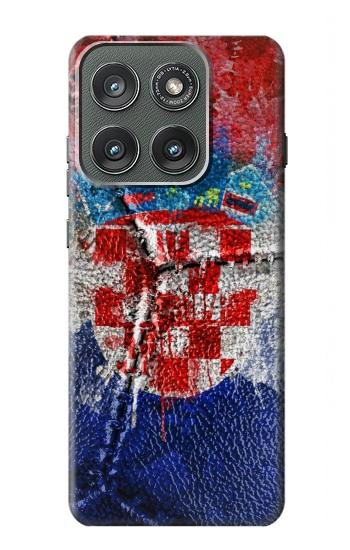S3313 Croatie Drapeau graphique Football Millésime Etui Coque Housse pour Motorola Edge (2025)