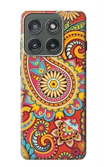 S3402 Floral Paisley Seamless Etui Coque Housse pour Motorola Edge (2025)