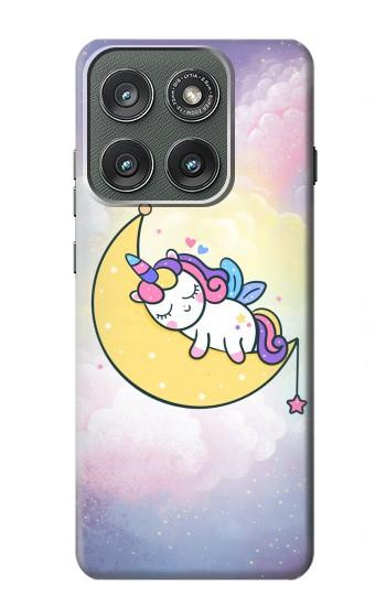 S3485 Mignon sommeil Licorne Etui Coque Housse pour Motorola Edge (2025)