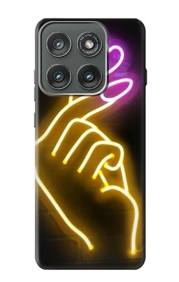 S3512 Mignon Mini coeur Néon graphique Etui Coque Housse pour Motorola Edge (2025)