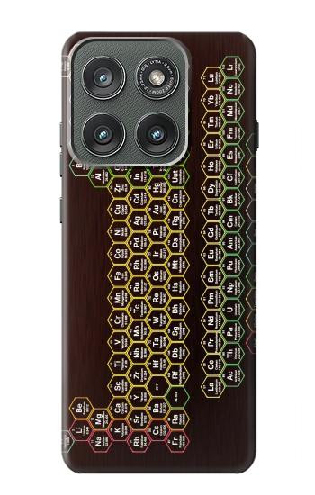 S3544 Néon Honeycomb Tableau périodique Etui Coque Housse pour Motorola Edge (2025)