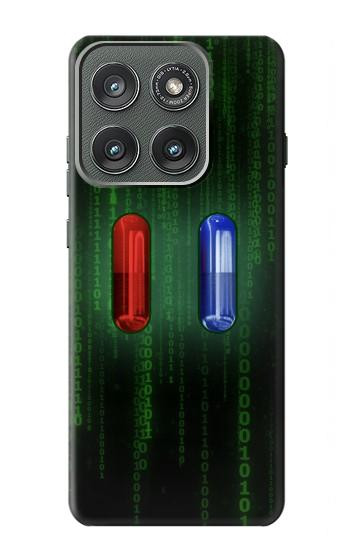 S3816 Comprimé Rouge Comprimé Bleu Capsule Etui Coque Housse pour Motorola Edge (2025)