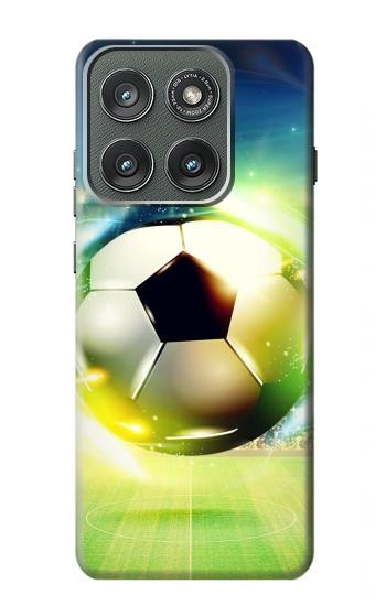 S3844 Ballon de football de football rougeoyant Etui Coque Housse pour Motorola Edge (2025)