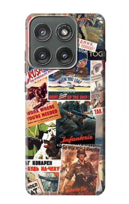 S3905 Affiche vintage de l'armée Etui Coque Housse pour Motorola Edge (2025)