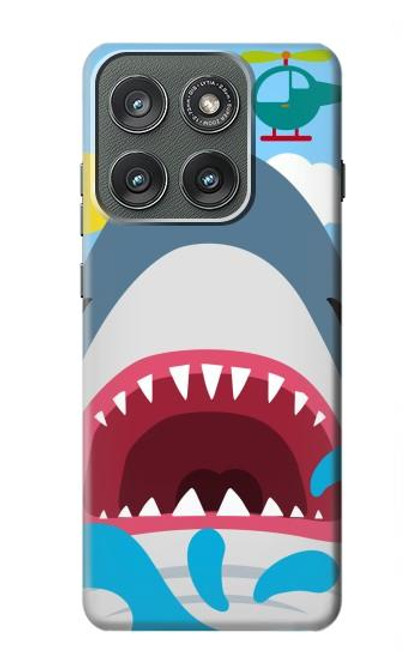 S3947 Caricature d'hélicoptère de requin Etui Coque Housse pour Motorola Edge (2025)