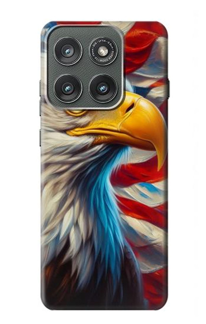 S3967 Pygargue à tête blanche, drapeau américain Etui Coque Housse pour Motorola Edge (2025)