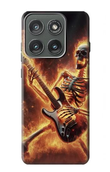 S3984 Squelette de feu jouant de la guitare Etui Coque Housse pour Motorola Edge (2025)