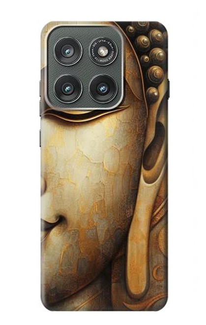 S4022 Visage de Bouddha vintage style doré Etui Coque Housse pour Motorola Edge (2025)