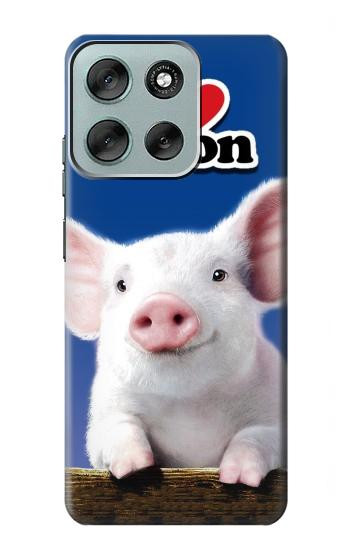 S0608 Je aime Bacon bébé mignon de porc Etui Coque Housse pour Motorola Moto G56