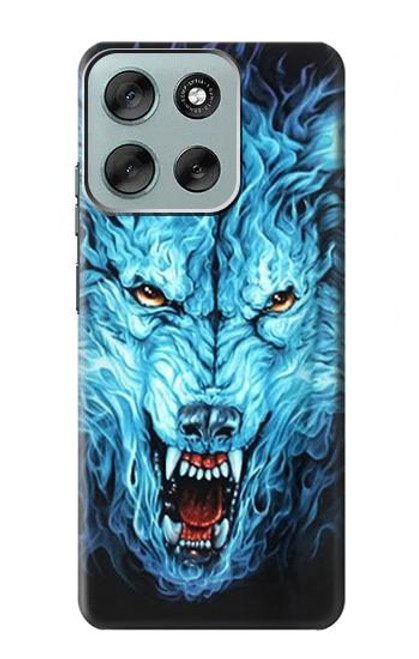 S0752 Feu bleu Loup Etui Coque Housse pour Motorola Moto G56 S0752 Feu bleu Loup Etui Coque Housse pour Motorola Moto G56