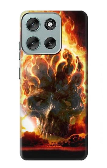 S0863 De feu crâne Etui Coque Housse pour Motorola Moto G56