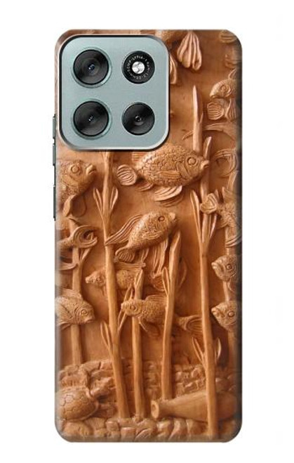 S1307 Poissons Sculpture sur bois imprimé graphique Etui Coque Housse pour Motorola Moto G56 S1307 Poissons Sculpture sur bois imprimé graphique Etui Coque Housse pour Motorola Moto G56