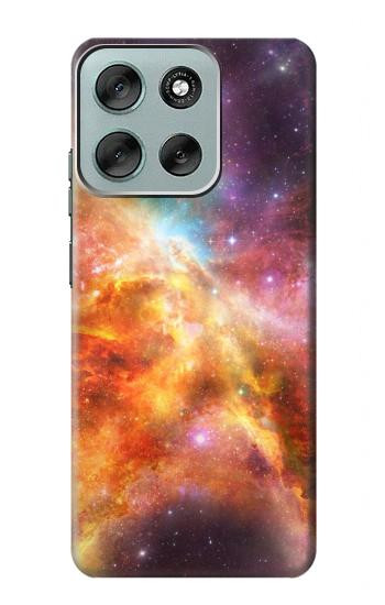 S1963 Nébuleuse Arc en ciel espace Etui Coque Housse pour Motorola Moto G56