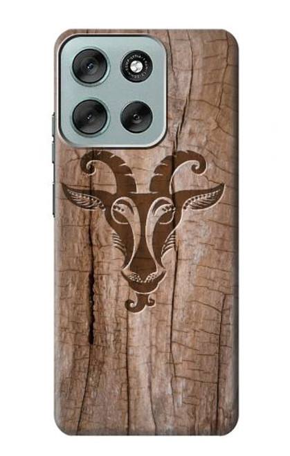 S2183 Chèvre de bois imprimé graphique Etui Coque Housse pour Motorola Moto G56