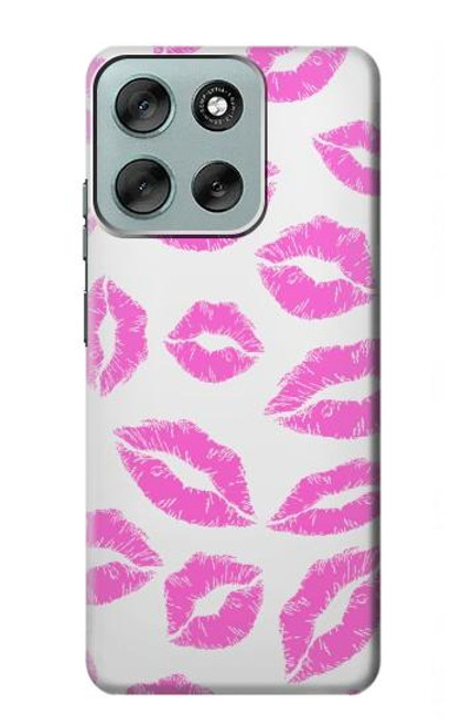 S2214 Bisous Lèvres roses Etui Coque Housse pour Motorola Moto G56