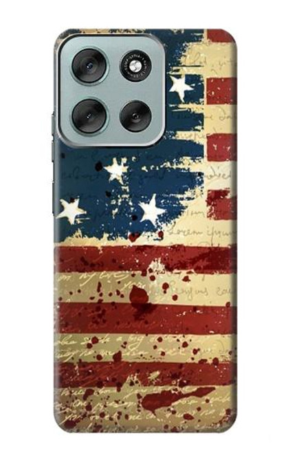 S2349 Old American Drapeau Etui Coque Housse pour Motorola Moto G56