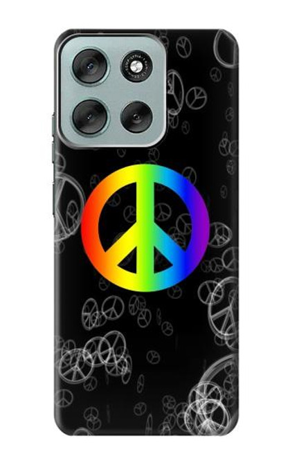 S2356 Signe de paix Etui Coque Housse pour Motorola Moto G56