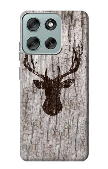 S2505 Tête de Renne Vieux bois Texture graphique Etui Coque Housse pour Motorola Moto G56