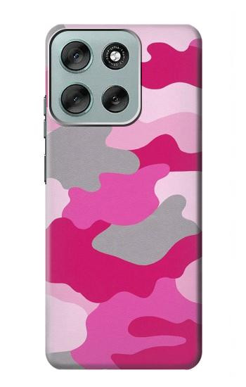 S2525 Rose Camo camouflage Etui Coque Housse pour Motorola Moto G56