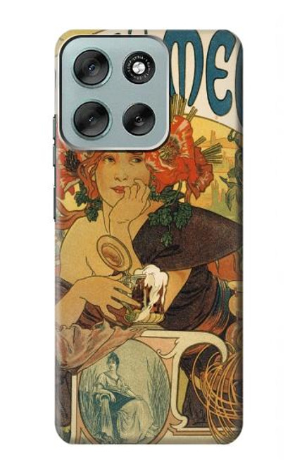 S2740 Alphonse Mucha De La Muse Bieres Etui Coque Housse pour Motorola Moto G56