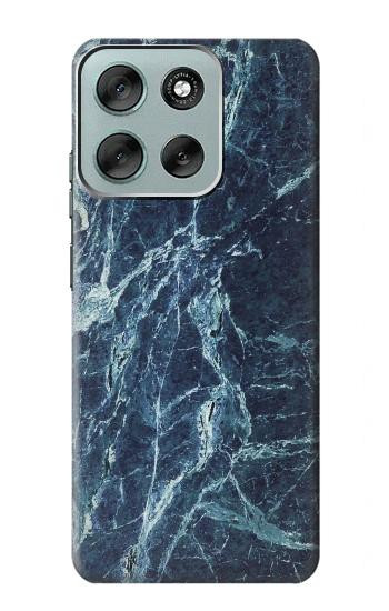 S2799 Lumière Bleu Marbre Pierre Imprimé Graphique Etui Coque Housse pour Motorola Moto G56