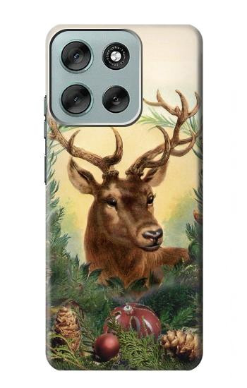 S2841 Renne de Noël millésimé Etui Coque Housse pour Motorola Moto G56