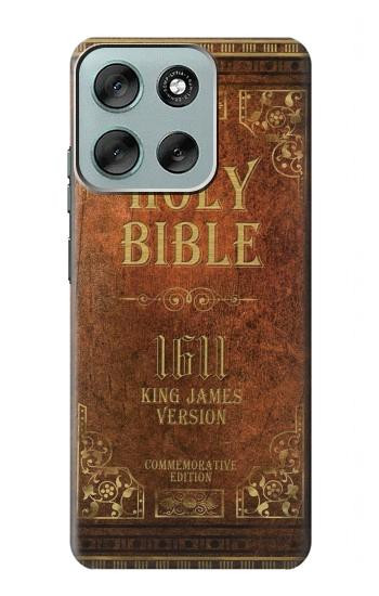 S2890 Holy Bible King James Version 1611 Etui Coque Housse pour Motorola Moto G56