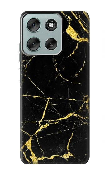 S2896 Marbre d'or imprimé graphique Etui Coque Housse pour Motorola Moto G56