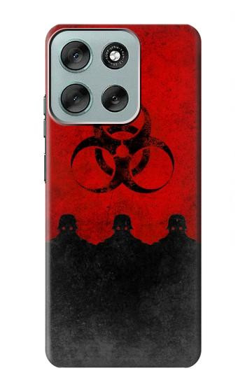 S2917 Biohazards Virus Alert Rouge Etui Coque Housse pour Motorola Moto G56