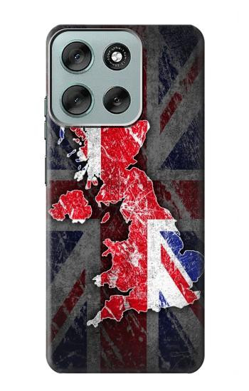 S2936 Royaume-Uni Drapeau britannique Carte Etui Coque Housse pour Motorola Moto G56
