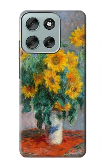 S2937 Claude Monet Bouquet de tournesols Etui Coque Housse pour Motorola Moto G56