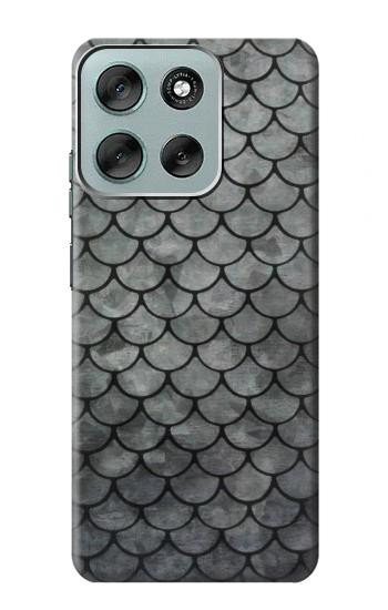 S2950 Echelle Argent Poisson Etui Coque Housse pour Motorola Moto G56