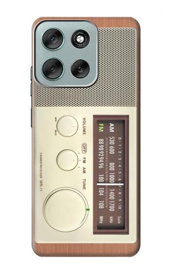 S3165 FM AM en bois Récepteur graphique Etui Coque Housse pour Motorola Moto G56