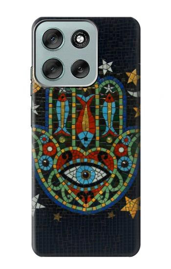 S3175 Hamsa Mosaïques main Etui Coque Housse pour Motorola Moto G56