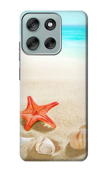 S3212 Coquilles de mer Étoile de mer Plage Etui Coque Housse pour Motorola Moto G56