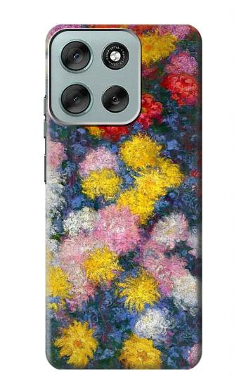 S3342 Claude Monet Chrysanthèmes Etui Coque Housse pour Motorola Moto G56
