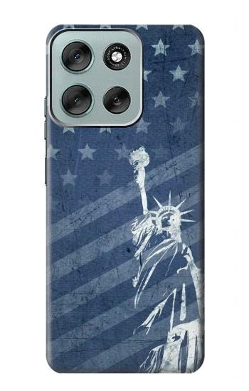 S3450 Drapeau des États-Unis Statue de la Liberté Etui Coque Housse pour Motorola Moto G56