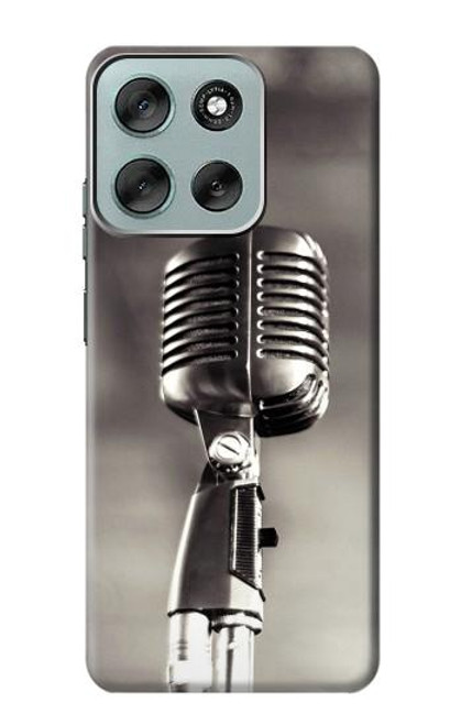 S3495 Microphone millésimé Etui Coque Housse pour Motorola Moto G56 S3495 Microphone millésimé Etui Coque Housse pour Motorola Moto G56