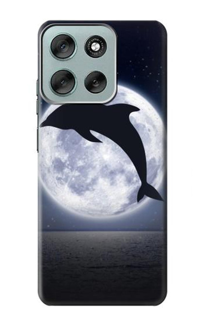 S3510 Dauphin Lune Nuit Etui Coque Housse pour Motorola Moto G56 S3510 Dauphin Lune Nuit Etui Coque Housse pour Motorola Moto G56