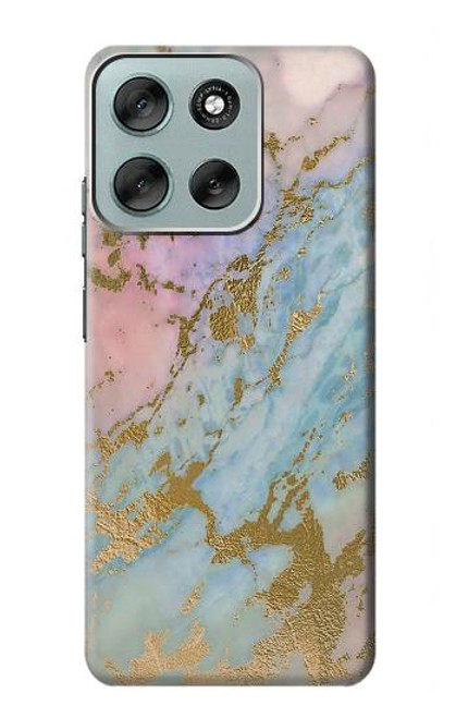 S3717 Imprimé graphique en marbre bleu pastel or rose Etui Coque Housse pour Motorola Moto G56 S3717 Imprimé graphique en marbre bleu pastel or rose Etui Coque Housse pour Motorola Moto G56