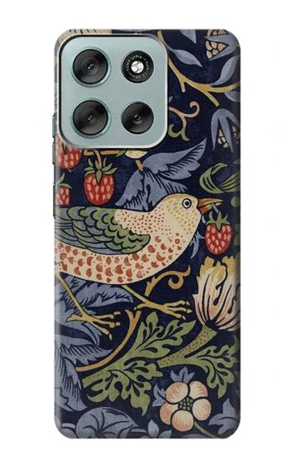 S3791 William Morris Strawberry Thief Fabric Etui Coque Housse pour Motorola Moto G56 S3791 William Morris Strawberry Thief Fabric Etui Coque Housse pour Motorola Moto G56