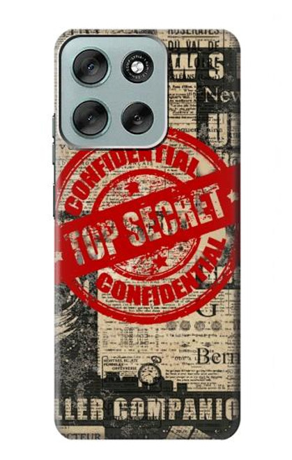 S3937 Texte Top Secret Art Vintage Etui Coque Housse pour Motorola Moto G56