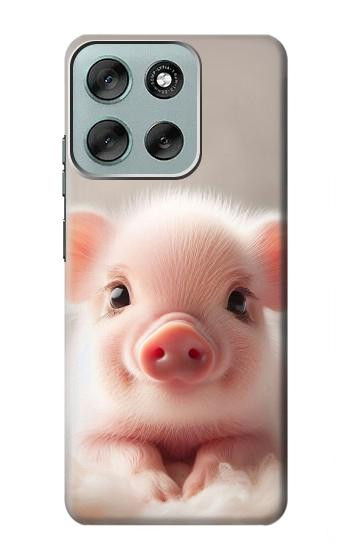 S3979 Bébé cochon mignon Etui Coque Housse pour Motorola Moto G56
